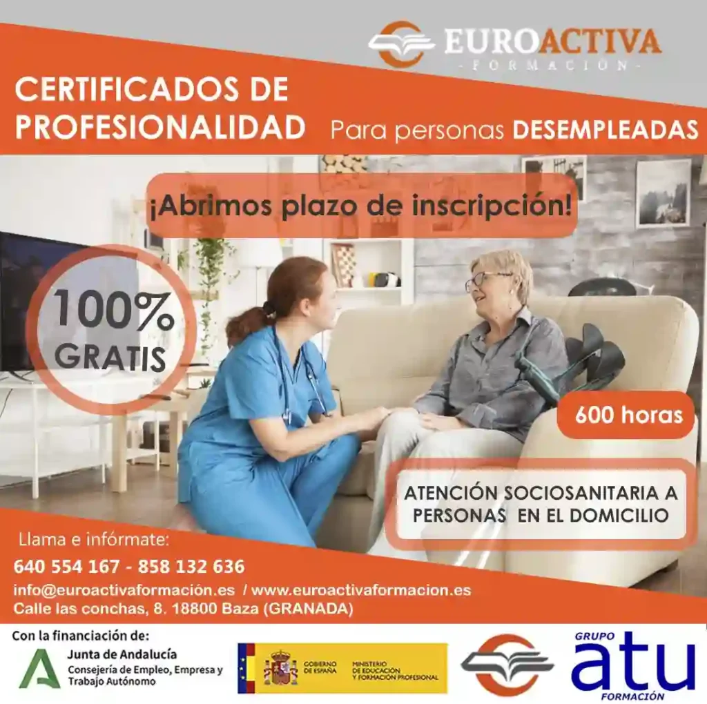 Certificado de Profesionalidad Atención Sociosanitaria a personas a Domicilio